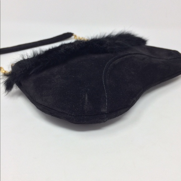 Swarovski Suede and Fur Evening Bag - Picture 4 of 9